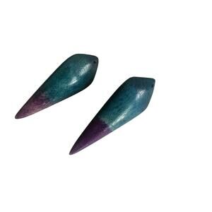 NWT Deadstock Vintage 1980s Blue Purple Pierced Earrings